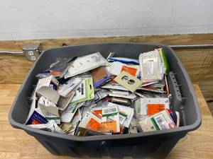 lot 109 image: Plastic Tote Filled With Electrical Plates