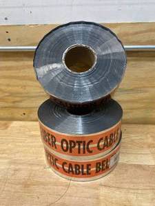 lot 121 image: 3 Rolls of Caution Tape (Caution Fiber Optic Cable Below)