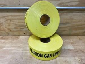 lot 122 image: Lot of 2 Rolls of Caution Tape (Caution Gas Line Buried Below)