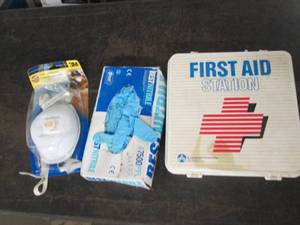 lot of welding respirator, gloves a...