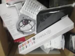 box with mouse pads magnifier table...
