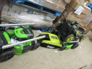 3 battery operated lawnmowers all n...