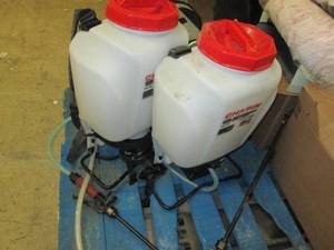 2 back pack sprayers battery operat...