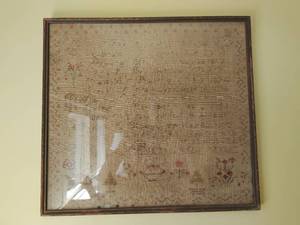 Framed Antique Stitch Sampler
