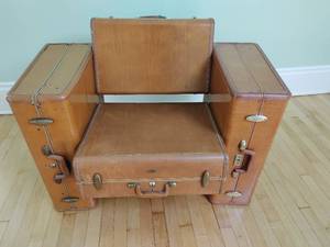 Vintage Samsonite Suitcase Chair Designed and Created by John Cristakos