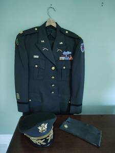 Korean War Military Uniform with Hats, Pins and Awards