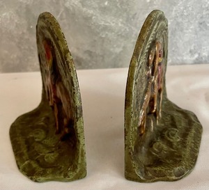 lot 35 image: Antique End of the Trail Bookends
