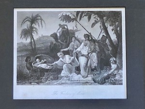 lot 21 image: Vintage Engraving Print The Finding of Moses