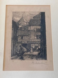 lot 27 image: Black and White Vintage Vintage Etching