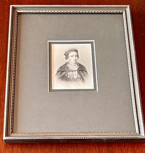 lot 56 image: Vintage Etching (Print) of Queen Margaretha