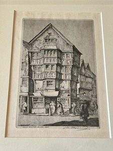 lot 53 image: Vintage Etching of Izaak Walton House, 1690 (Print)