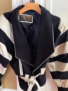 lot 123 image: Fun Vintage Leather Tie Waist Coat by Twins Leather
