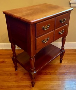 lot 145 image: Vintage Forest Solid Cherry 2 Drawer Side Table