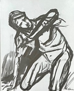 lot 209 image: Vintage Figural Framed Drawing by J.C. Oroxco
