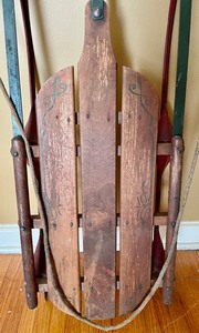 lot 227 image: Vintage Wooden Sled