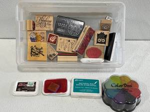 Collection of Rubber Stamps and Ink