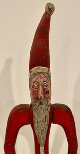Whimsical Wooden Santa Figurine