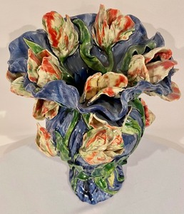 Ceramic Floral Design Vase