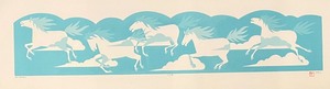 Sky Ponies Framed Numbered Block Print