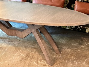 Gorgeous Large Oval Shaped Gray Dining Table