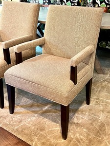 Set of Three Neutral Upholstered Arm Chairs