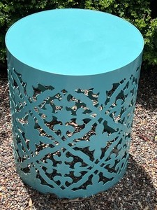 Metal Aqua Outdoor Accent Table