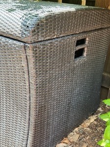 Outdoor FrontGate Decorative Wicker Storage Chest