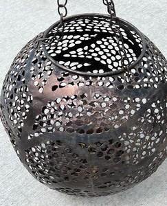 Pair of Metal Hanging Candle Lanterns