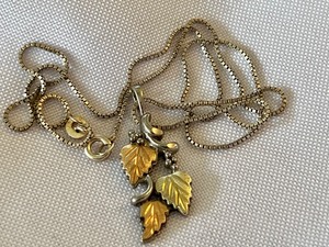 Black Hills Gold and Sterling Silver Leaf Motif Necklace