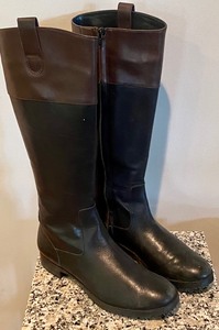 Ladies Tall Ralph Lauren Leather Zip Up Boots