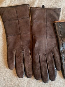 Two Pairs of Ladies Leather Gloves with Cashmere Lining