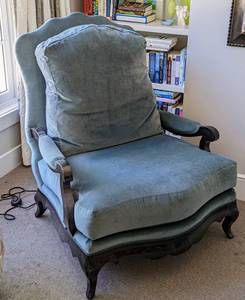 Teal Oversized Armchair and Ottoman