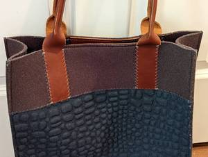 Graf & Lantz Leather and Wool Tote
