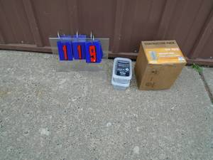 Contractor box of Mitek angle plates & box of nails. As shown.