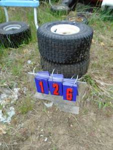 Qty of 2 lawn tractor tires. As shown.