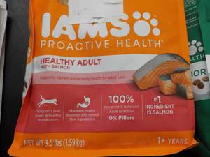 lot 25 image: 3 Bags IAMS Adult Cat Food...
