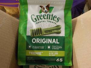 lot 60 image: Case of 6 - 18 oz Bags Greenies Den...