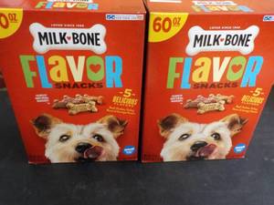 lot 70 image: 2 - 60 oz Boxes Milk Bone Flavor Sn...