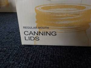 lot 117 image: Box of 168 Regular Size Canning Lid...