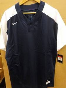 lot 140 image: 6 NIKE Navy Blue with White Sleeves...