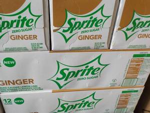 lot 243 image: 4 - 12 packs Sprite Ginger Zero Sug...