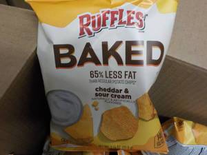 lot 303 image: Case of Ruffles Cheddar and Sour Cr...