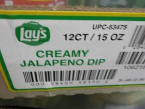 lot 337 image: 12 Pack Lays Jalapeno Dip...