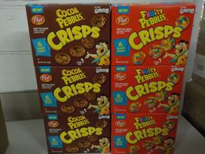 lot 339 image: 6 boxes Post Fruity Pebbles Crisps ...