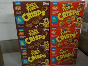 lot 340 image: 6 boxes Post Fruity Pebbles Crisps ...