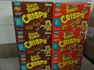 lot 343 image: 6 boxes Post Fruity Pebbles Crisps ...
