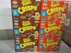 lot 344 image: 6 boxes Post Fruity Pebbles Crisps ...