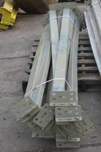 Qty of (10) Teardrop pallet racking cross beams square style 97 x 3