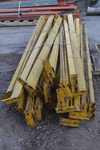 Qty of (24) 10 x 4.5 Yellow Heavy Duty Pallet Racking Beams