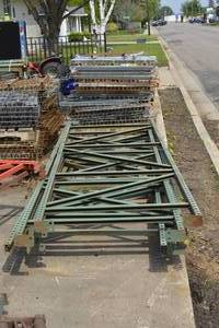 Qty (5) 12 Teardrop pallet racking uprights